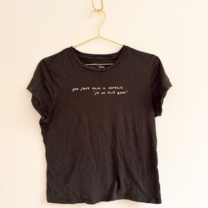 Aerie Black Tee with White Script